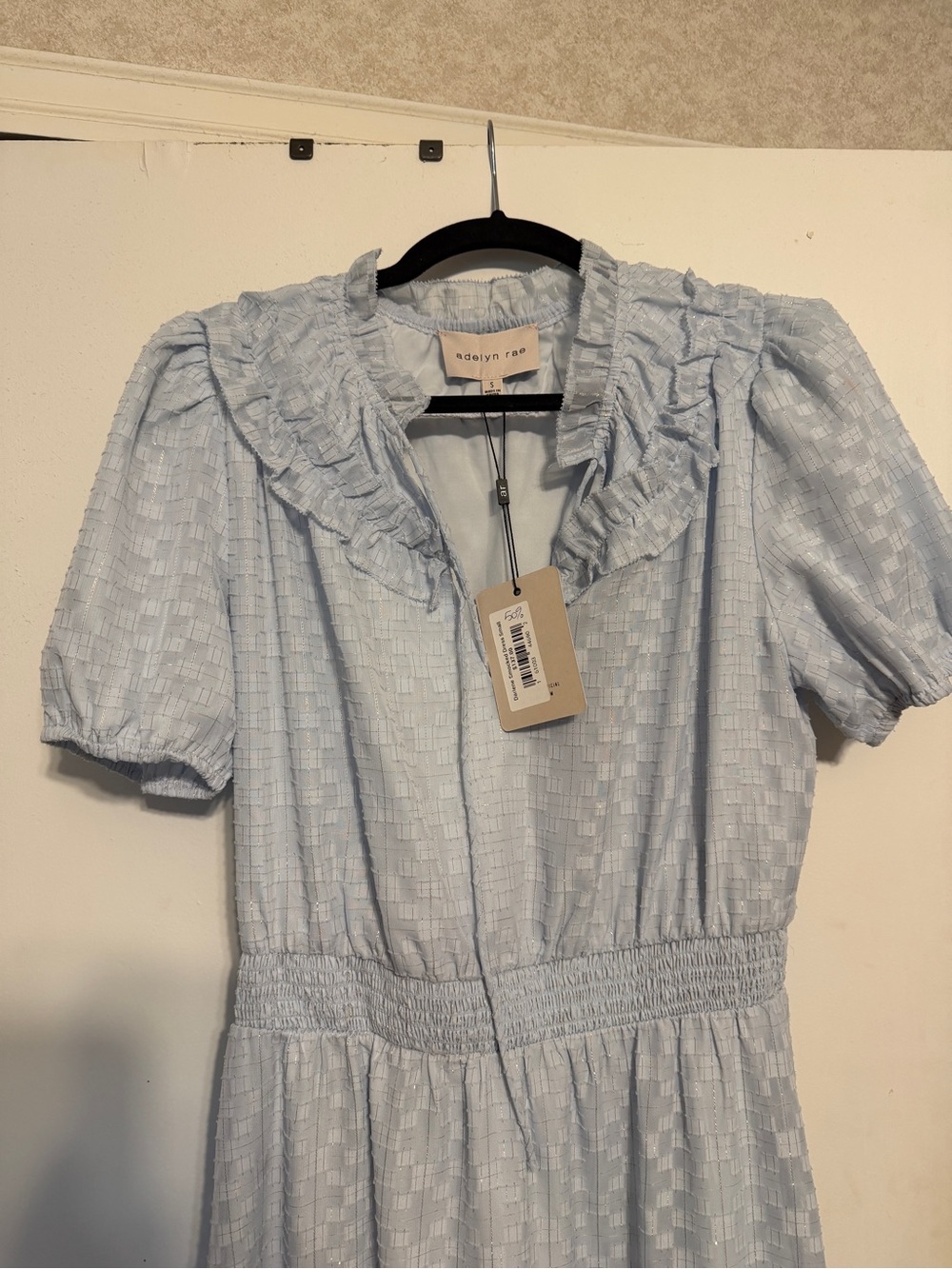 Adelyn Rae Pale Blue Ruffle-Neck Tiered Maxi Dress - Picture 3 of 3